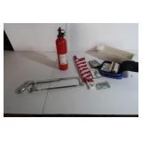 Fire Extinguisher, Hack Saw, Cassette Tapes