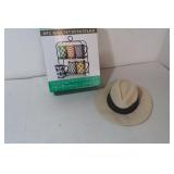 6 Pc Cup Set, Stand, Straw Hat