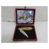 NIB Decorative Pocket Knife w/Wood Box
