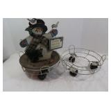 Primitive Snowman Birdfeeder