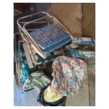 3 Web Folding Chairs,Pads & New Webbing