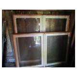 2Wood Frame Windows(58"x38 1/2H, -58"Lx54 1/4"H)