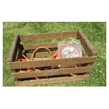 Vintage Wood Crate w/Ext. cords, WeedWacker String