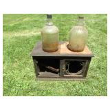 Vintage Wooden Cabinet(needs repaired) w/2 Glass