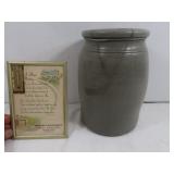 Crock 9 1/2"H(several cracks)&Vint.Whitney Cash