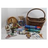 Wicker Basket w/Contents-17"x12"x18"