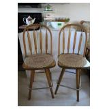 2 Wooden Counter Chairs-17x16x41"H