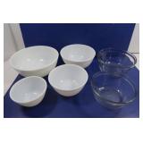 Mixing Bowls-Milk Glass,Clear Glass(Anchor Hocking