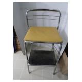 Vintage Chrome & Vinyl Chair/Stepstool-15x11x30"