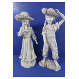 Country Girl, City Girl Figurines-15"H