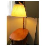 Wooden Side Table w/Lamp-15x26x54"