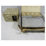 Vintage Snack Set, Latrobe Hospital Etched Glasses