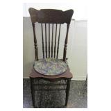Antique Pressed Back Chair-18x17x40