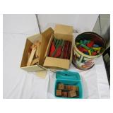 Lincoln Logs, Wooden Train, Wooden Blocks