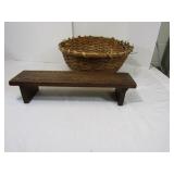 Large Woven Basket-21"(some damage), Vintage Shelf