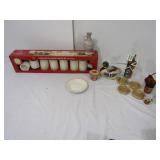 NIB 7 Pc Holiday Flamelog Candle &more