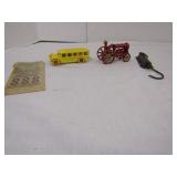 Vintage Lot-Toy Tractor, Bus, Scale, Kelloggs Air-