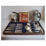 Silverplate Flatware, Teapot & more