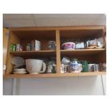 Contents of Cupboard-New Canning Lids, Coffee Mugs