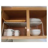 Contents of Cupboard-Cups, Plates, rack & more