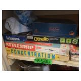 Contents of top shelf-Vintage Board Games-Lg Lot