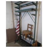 Vintage Metal Coat Rack, Card Table, Am. Flag&more