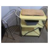 Vintage Metal Kitchen Cart, Cutting Board, Metal