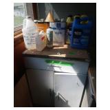 Vintage Metal Cabinet w/Contents