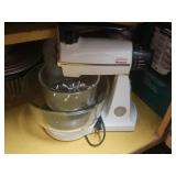 Contents of Cupboard-Mixer, Dehydrator, Pans&more