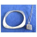 Sterling Necklace w/Amethyst-18"Chain-10gr &