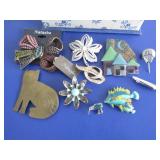Costume Jewelry Pins w/Small Box
