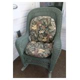 Resin Wicker Rocker w/Cushions-Like New