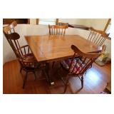 Oak Dining Room Table w/4 Chairs-Nicholson Stone