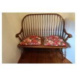 Oak Bench w/2 Cushions(Very Good Cond)