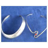 2 Sterling Silver Chokers(1 w/Sardonyx Stone)71gr