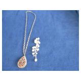 Sterling Lot-Necklace w/Coral 21.8gr gross wt,&