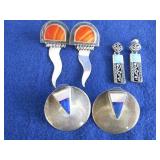 Sterling Earring w/Stones-1needs fixed29.5gr gross