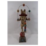 Vintage Christopher Blake Folk Art Juggling Cat