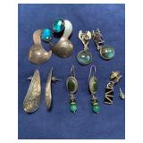 VintageSterling Earrings w/Stones-59.5gr gross wt.