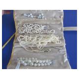 Costume Jewelry-Synthetic Pearls w/Jewelry Bag