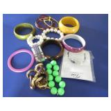 Costume Jewelry-Bracelets w/Jewelry Box