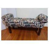 Fabric Bench w/Cat Print-44x12x21"H