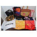 Wicker Basket w/Assortment of Carry Bags