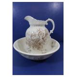 Ceramic Bowl w/Pitcher(both cracked)