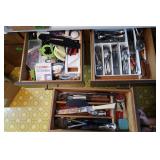 Contents of 3 Drawers-Knives, Utensils, Silverware