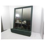 Mirrored Window w/Shelf-32x25"