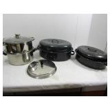2 Roasters, 2 Cooking Pots