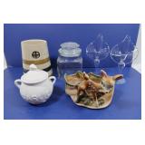 Knick Knack Lot-Pr 8" Handblown Candlholders