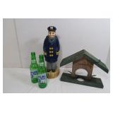 Misc Lot-Rolling Bottles, Seaman Figurine & more