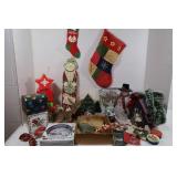 Christmas Decor Lot-14" Light-up Snowman,Ornaments